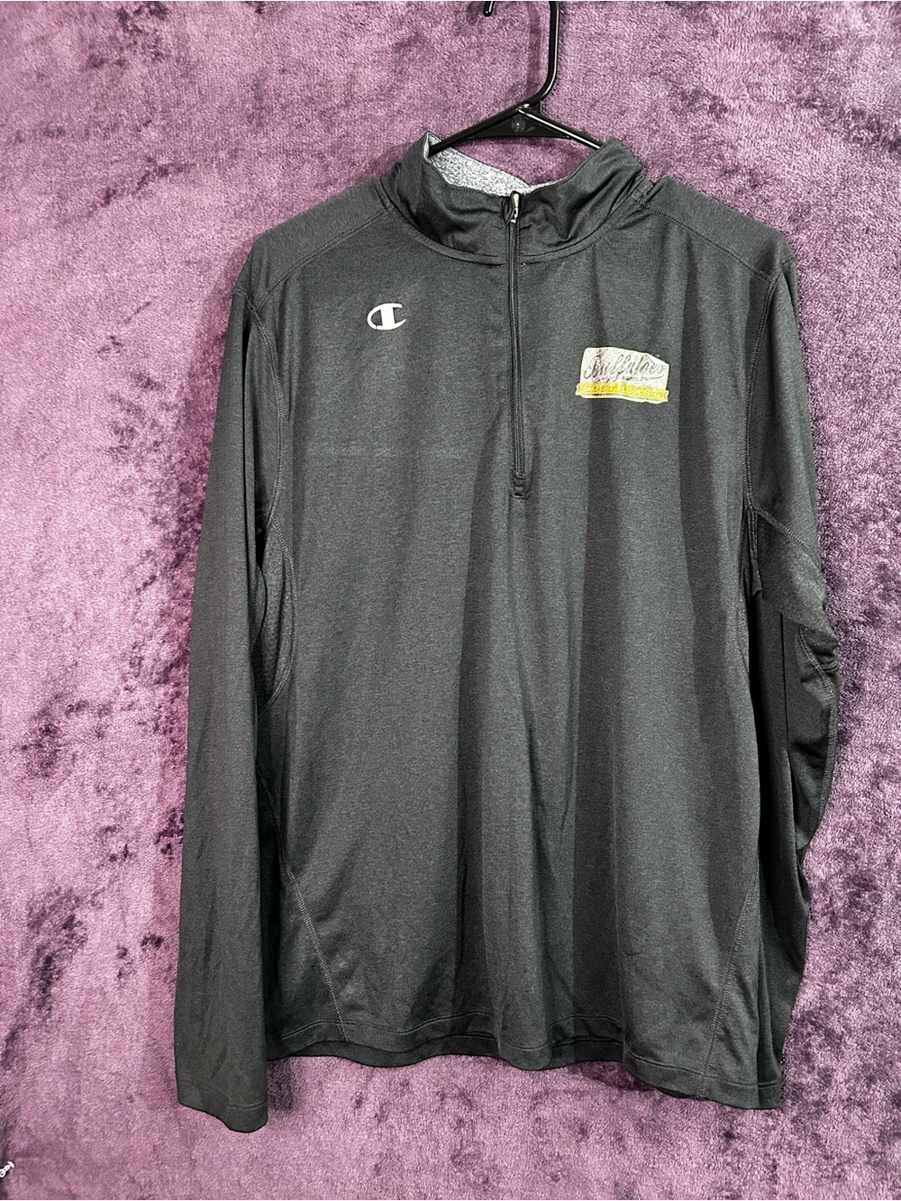 Champion Men’s Black Long-Sleeve Quarter-Zip Rash Guard
